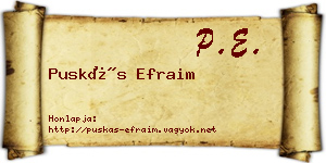 Puskás Efraim névjegykártya